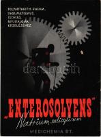 1949 Enterosolvens Natrium salicylicum. Medichemia R.T. Budapest X. Hölgy utca 14. / Hungarian antispasmodic medicine advertising card (EK)