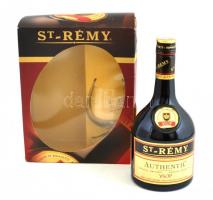 St.-Rémy VSOP Authentic French Brandy, bontatlan palack francia brandy, 36%, 0,7 l. , díszdobozban, St.-Rémy logós üvegpohárral.