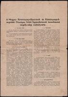 1948 Magyar Kéményseprőiparosok és Kéményseprősegédek Országos Jóléti Eygesületének temetkezésisegély-alap szabályzata, 3 sztl. oldal, postázva, hajtásnyommal, hátodalán kisebb, szöveget nem érintő hiánnyal
