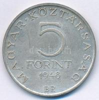 1948. 5Ft Ag "Petőfi" T:1- patina 
Adamo EM1