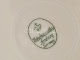 Hutschenreuter 3 db porcelán: teás csésze és alj, kistányér, matricás, jelzett, kis kopással, d: 11,...