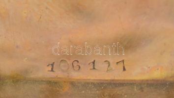 Arany (Au) 14K mechanikus zsebóra, nem működik, jelzett, tokban, d: 3 cm, bruttó: 28 g