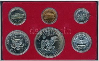 Amerikai Egyesült Államok 1974S 1c-1$ (6xklf) forgalmi sor dísztokban T:PP 
USA 1974S 1 Cent - 1 Do...