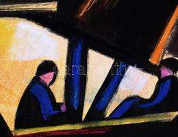 Scheiber H jelzéssel: Vitorlások. Vegyes technika, papír. 49x41,5 cm