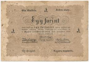 1848. 1Ft Kossuth bankó T:III,III- fo. Adamo G104