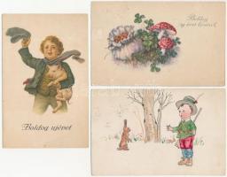 6 db RÉGI motívum képeslap: üdvözlő / 6 pre-1945 motive postcards: greeting
