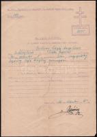 1940 M. Kir. Bornemissza Gergely I. honvéd utász zászlóalj karpaszományos honvédjának származási igazolványa, aláírással, pecséttel, kis szakadással.