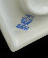 Aquincumi béka és királylány porcelán figura, aranyozott, jelzett, alján kis repedés, m: 21 cm