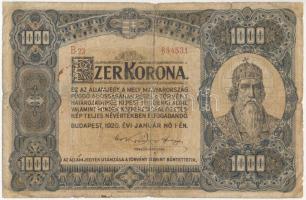 1920. 1000K "Orell Füssli Zürich" T:III- ly. Adamo K36