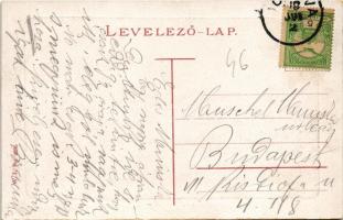 1910 Jolsva, Jelsava; Fő tér, Koburg herceg kastélya, katonák. W. L. Bp. 2585. / street view with ca...