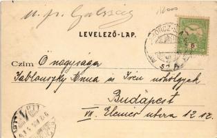 1902 Gálszécs, Secovce; Fő utca, Nemzeti szálloda, üzletek. Koch Gábor kiadása. Magaziner Antal fény...