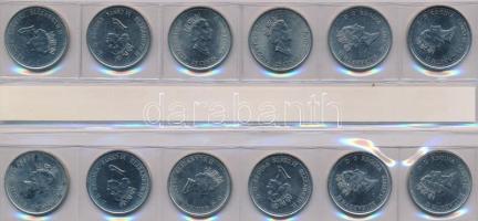 Kanada 2000. 25c Ni (13xklf) "Milleniumi negyeddollárosok" forgalmi emlékkiadások fóliatok...