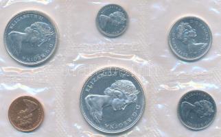 Kanada 1967. 1c - 1$ (6xklf) forgalmi sor fólia tokban T:1 kis patina  Canada 1967. 1 Cent - 1 Dollar (6xdiff) coin set in foil packaging C:UNC small patina