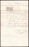 1860 Kézzel írt levél okmánybélyegekkel, viaszpecséttel