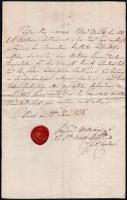 1824 Pest, kézzel írt levél viaszpecséttel