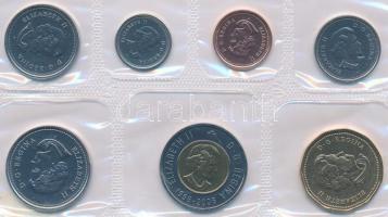 Kanada 2006. 1c-2$ (7xklf) forgalmi sor fóliatokban, tanúsítvánnyal T:1  Canada 2006. 1 Cent - 2 Dollar (7xdiff) coin set in foil packaging, with certificate C:UNC