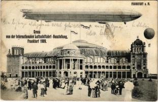 1909 Gruss von der Internationalen Lufschiffahrt-Ausstellung Frankfurt / International Aviation Exhibition in Frankfurt, Zeppelin (EK)