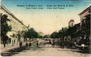 Bród, Nagyrév, Slavonski Brod, Brod na Savi; Ulica Franje Josipa / Franz Josef Strasse / street view (Rb)