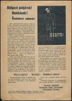 Társadalmi Egyesületek Halálbüntetés Ellenes Szövetségének Statáriumelleni Bizottságának szórólapja