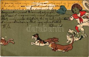 1906 Dachshund dogs. Serie 1647. litho (EB)