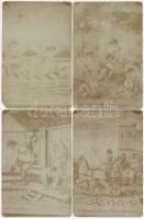 10 db RÉGI erotikus és pornográf művészlap / 10 pre-1945 erotic and pornographic art postcards