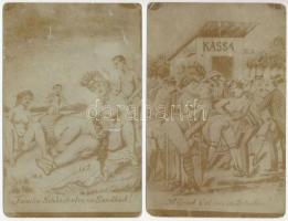 10 db RÉGI erotikus és pornográf művészlap / 10 pre-1945 erotic and pornographic art postcards