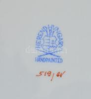 Herendi Apponyi mintás porcelán mélytányér és 2 db kistányér, kézzel festett, jelzett, egészen kis k...