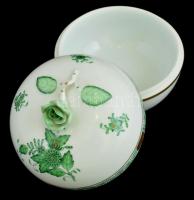 Herendi Apponyi mintás rózsás bonbonier, kézzel festett, jelzett, hibátlan, d: 12 cm