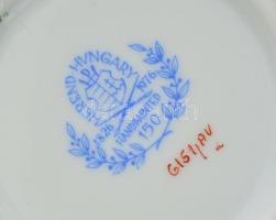 Herendi Apponyi mintás rózsás bonbonier, kézzel festett, jelzett, hibátlan, d: 12 cm