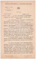 cca 1928 Gruber Emil Ördögorom csárdájának tűzrendészeti véghatározata, valamint egy a csárdára vonatkozó cikk, és a Gruber Emil 'favázas kerti vendéglőjének' 3 db tervvázlata.