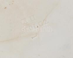 Miskolc virágmintás kerámia tál, kézzel festett, jelzett,  kisebb sérülésekkel, mázhibákkal, d: 23,5...