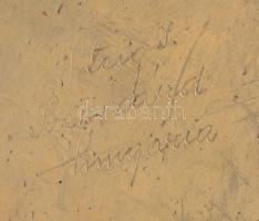 Steig Szekszárd Hungária jelzéssel: Kézzel festett kerámia tál, kisebb lepattanásokkal, d:29 cm