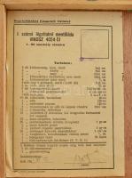 1953 I. sz. légoltalmi mentőláda MNOSZ 4054-51, komplett, Első segélynyújtás nyomtatvánnyal és felje...