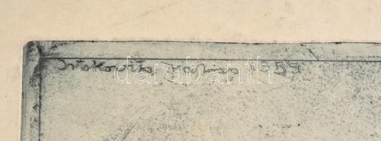 Istókovits Kálmán (1898 - 1990): Cirkusz. Rézkarc, papír, jelzett a karcon balra fent, 22,5×33 cm