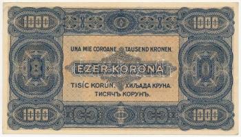 1923. 1000K "Magyar Pénzjegynyomda R.t. Budapest" nyomdahely jelöléssel T:I- Adamo K37