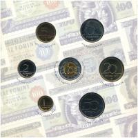 2006. 1Ft-100Ft (7xklf) forgalmi sor szettben + 1946. 1Ft Ag "Hatvanéves a Forint" utánver...