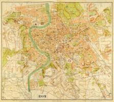 Róma térkép, 1:8800, Bibliographisches Institut in Leipzig, hajtott, 60x67 cm