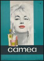 1966 Villamosplakát: Camea kozmetikumok, rúzs, krém, parfüm, 23,5×16,5 cm