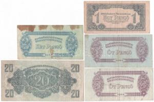 1944. 1P-100P (8x) "A Vöröshadsereg Parancsnoksága" T:III,III-