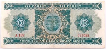 1946. 10Ft A 159 027082 T:III,III- restaurált Hungary 1946. 10 Forint A 159 027082 C:F,VG restored Adamo F1
