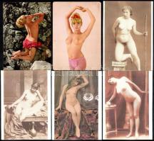 17 db MODERN motívum képeslap: enyhén erotikus + 4 db öntapadós matrica / 17 modern motive postcards: gently erotic + 4 stickers