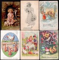 63 db RÉGI motívum képeslap: üdvözlő / 63 pre-1945 motive postcards: greeting