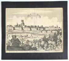 Johann Christoph Haffner (1668-1754) metszése: Des Königs Residenzstadt, Visianour in Kun Kan (Visianour királyi város, Goa közelében, India), 1720-50 körül. Rézmetszet, papír, apró foltokkal, paszpartuban. 25×33 cm / Johann Christoph Haffner (1668-1754) sculpsit: Kings residency, Visianour in Kun Kan (near Goa, India), around 1720-1750. Engraving on paper, a bit spotty, in passepartout. 25×33 cm