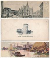 7 db RÉGI olasz mini város képeslap / 7 pre-1945 Italian town-view mini postcards