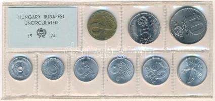 1974. 2f-10Ft (9xklf) érmés forgalmi sor fóliatokban T:1