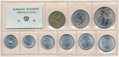 1980. 2f-10Ft (9xklf) érmés forgalmi sor fóliatokban T:1