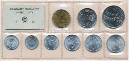 1981. 2f-10Ft (9xklf) érmés forgalmi sor fóliatokban T:1
