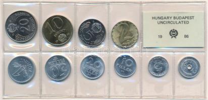 1986. 2f-20Ft (10xklf) érmés forgalmi sor fóliatokban T:1