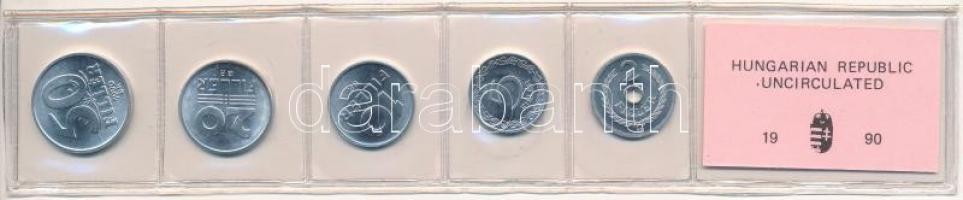 1990. 2f-50f (5xklf) érmés forgalmi sor fóliatokban T:1