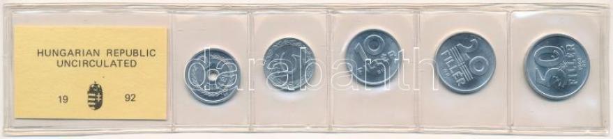 1992. 2f-50f (5xklf) érmés forgalmi sor fóliatokban T:1